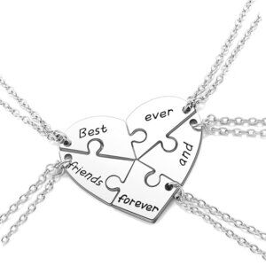 BFF Best Friend Necklace For 2 3 4 5,Friendship Jewelry For Women Gift,Matching